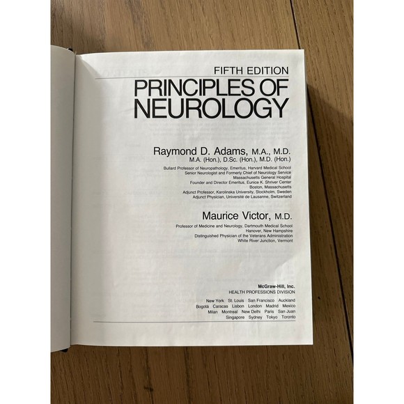 Fifth Edition Principles Of Neurology Raymond D. Adams Maurice Victor Hardcover - Picture 4 of 9